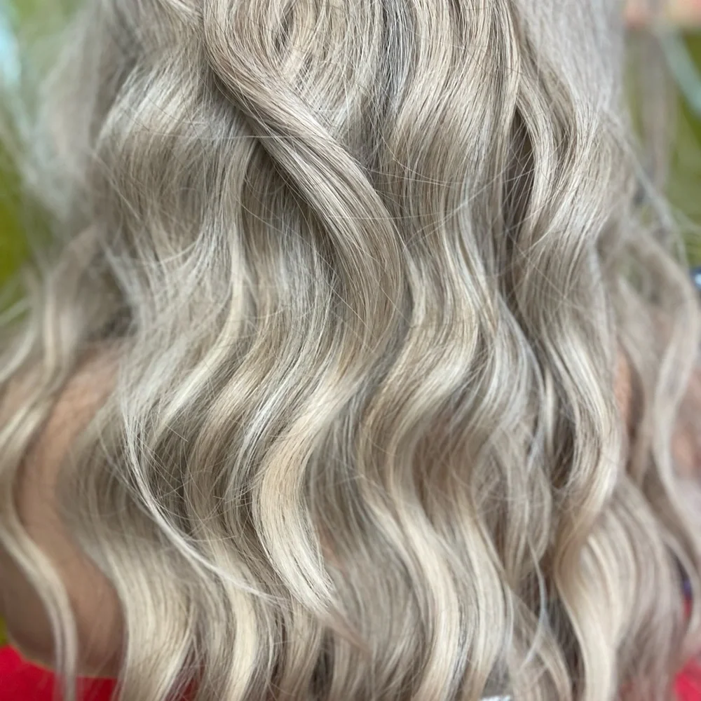 mixed blonde face framing highlights wig